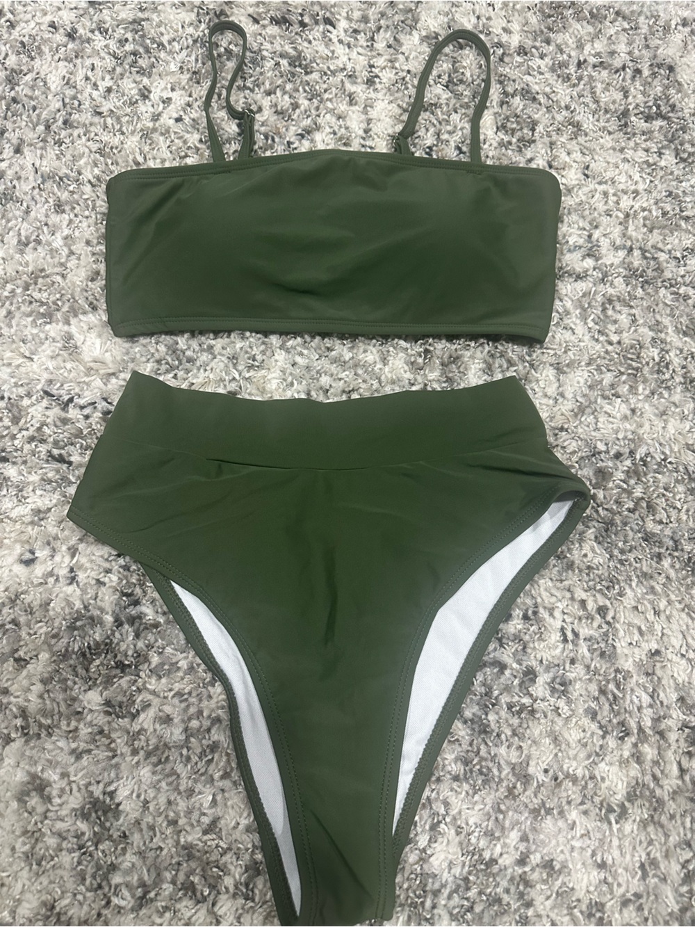 Olive High-Waist Bikini Set - Women's Swim